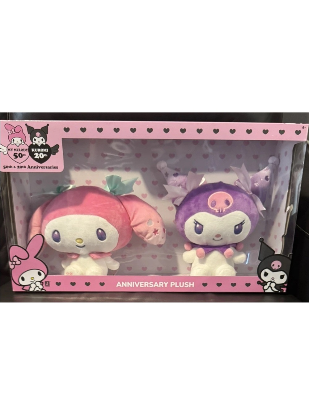 Sanrio My Melody & Kuromi 50th Anniversary Plush Duo - Pink & Purple Hello Kitty